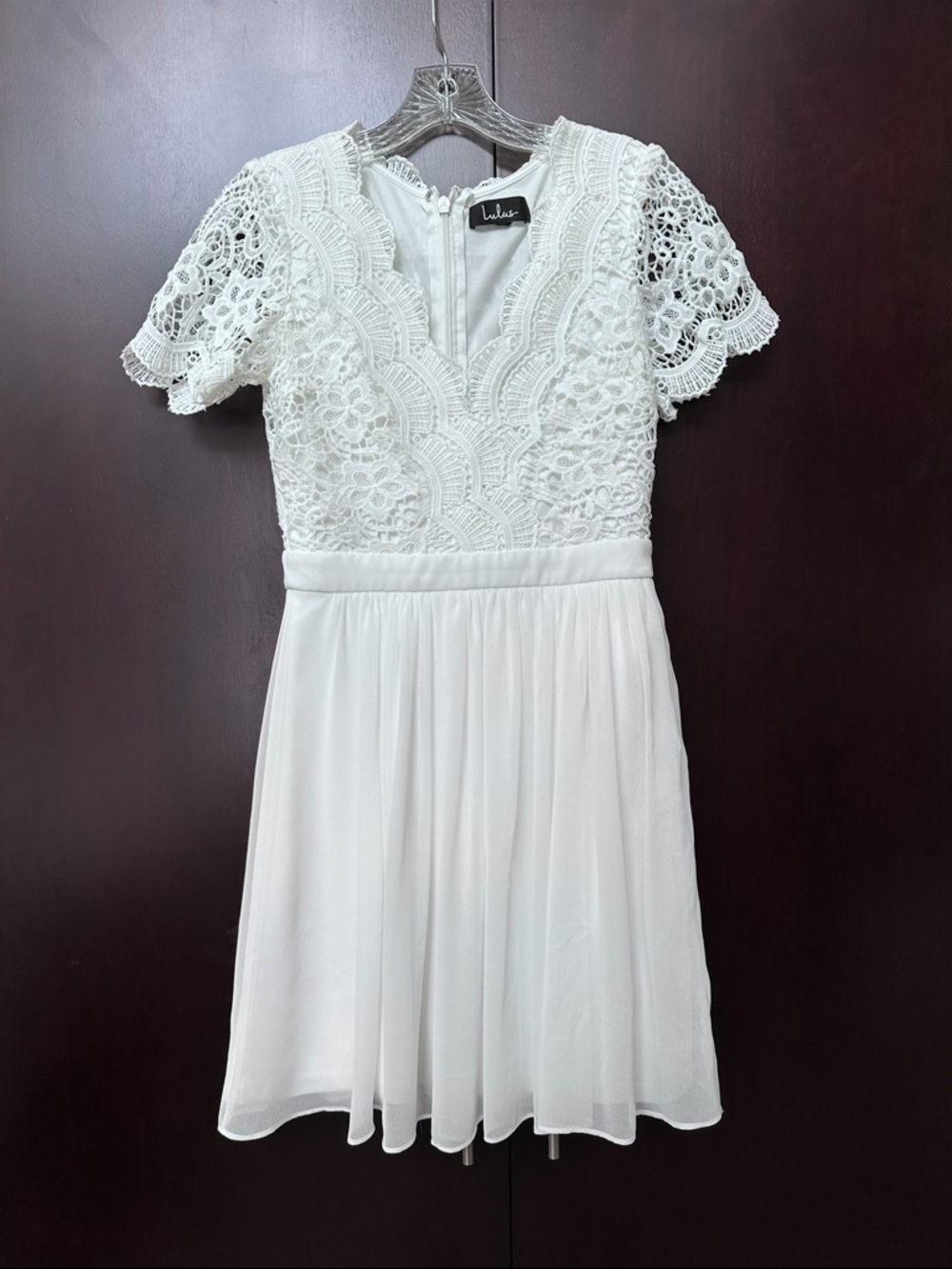 White Lace Short Dress